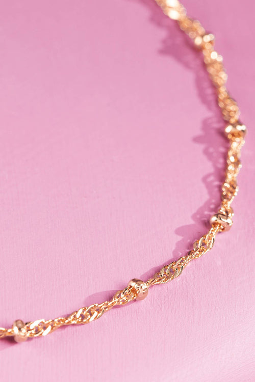 18K Gold Filled Twist Chain Bracelet: GOLD(GD)