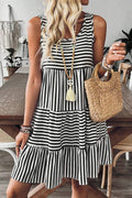U Neck Sleeveless Loose Fit Mini Dress