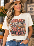 Graphic T shirt Harvest Market Rhinestones