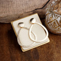 Teardrop Shape Statement Earrings – Gold Tone