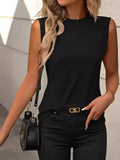 Solid Ribbed Tank Top Casual Crewneck Slim Fit