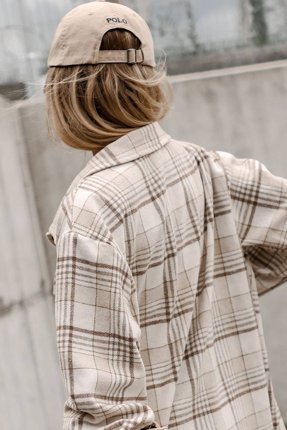 Khaki Plaid Shirt removable Hood Buttoned Shacket: Khaki