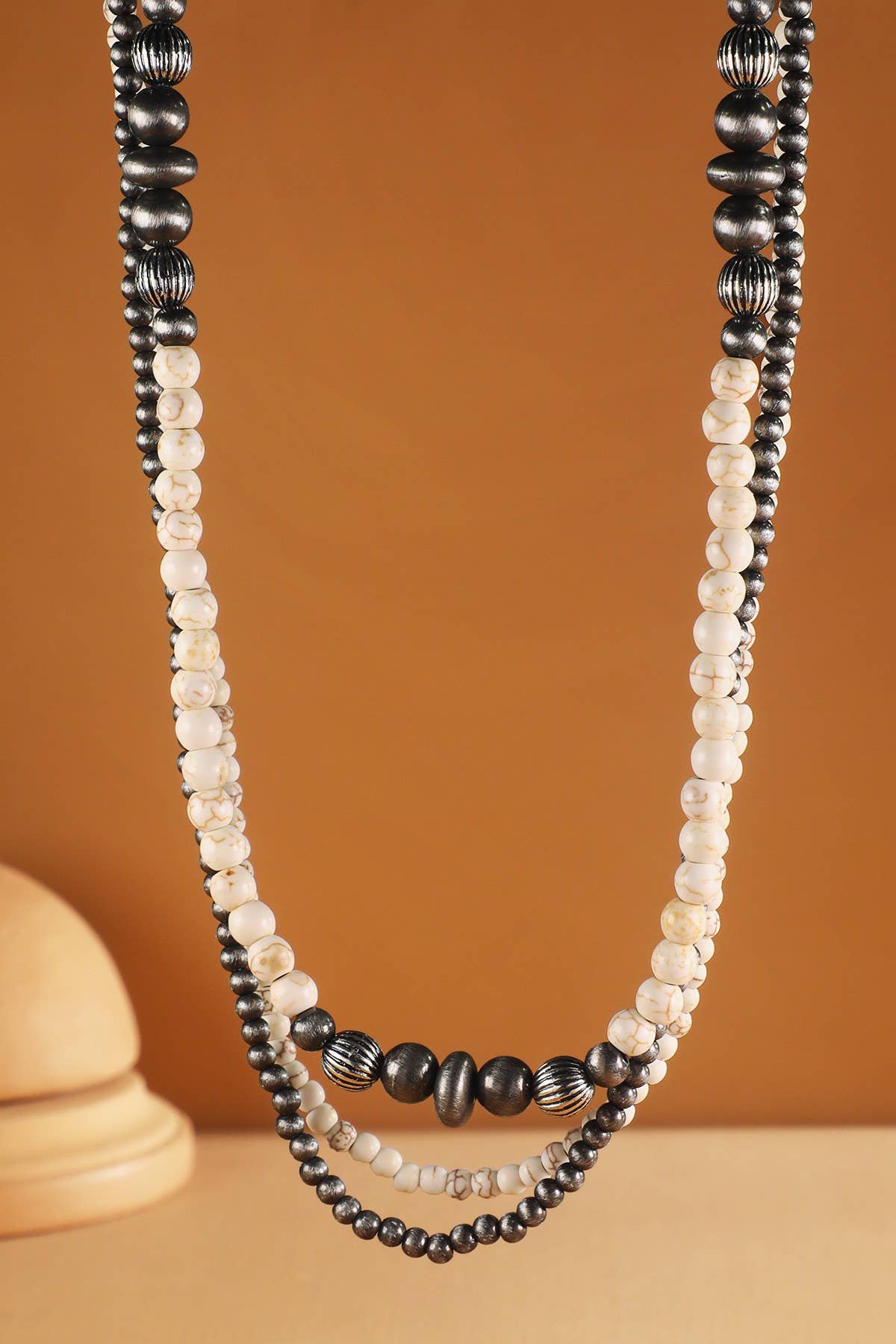 3-Layered Western Multi-Bead Necklace: TURQUOISE(SBTQ)