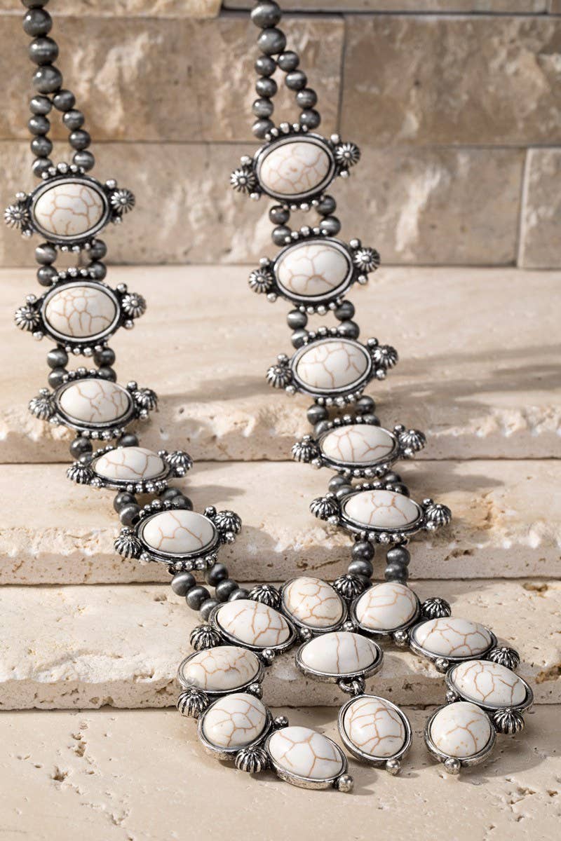 Squash Blossom Necklace Set: SBTQ-Turquoise / OS
