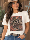 Graphic t shirt with Texas design rhinestone