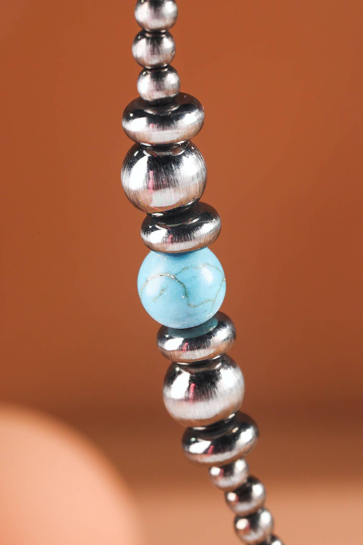 Western Navajo 3 layered Cross Pendant Necklace: SBTQ-TURQUOISE