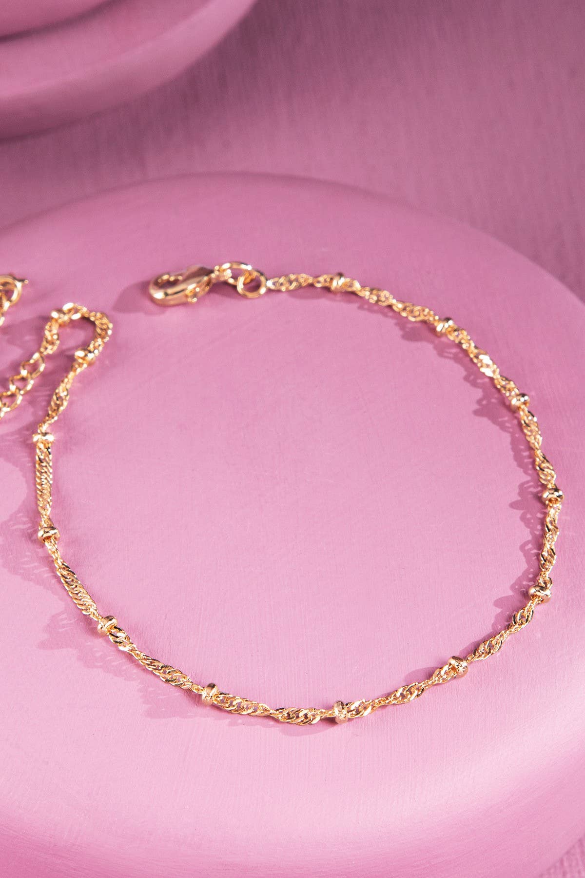 18K Gold Filled Twist Chain Bracelet: GOLD(GD)