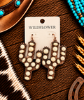 White stone cactus earrings