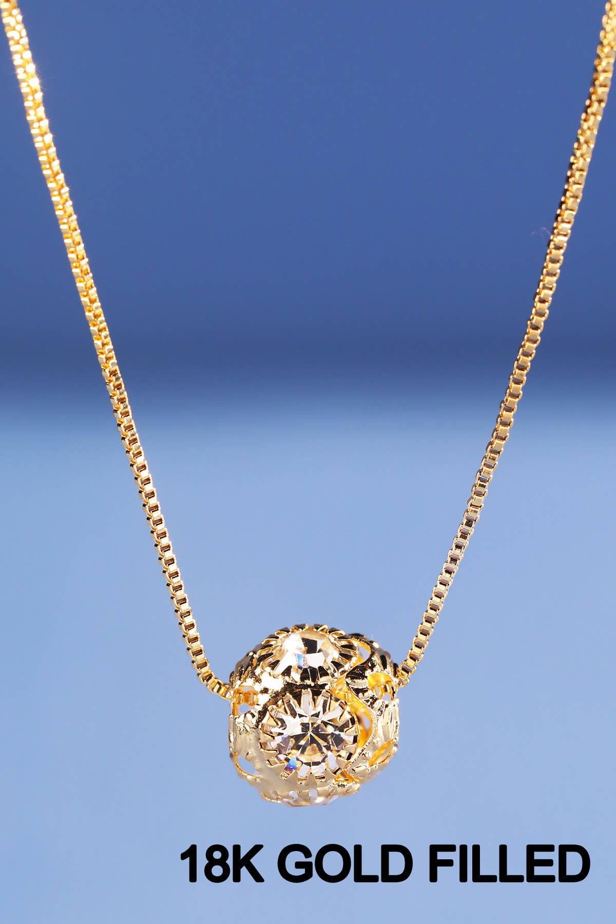 18K Gold Filled Palma Chain Necklace with Pendant: GOLD(GD)