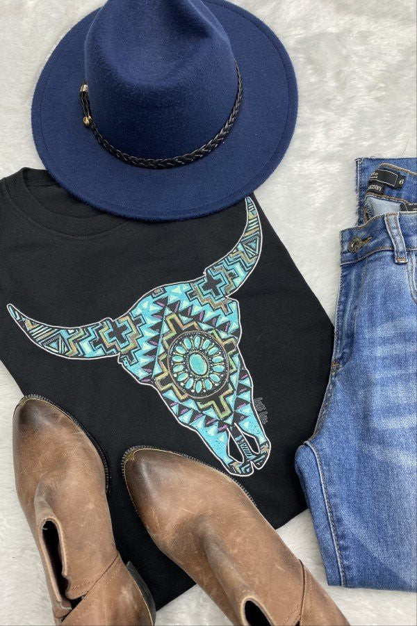 Bc Aztec Steer Graphic Tshirt