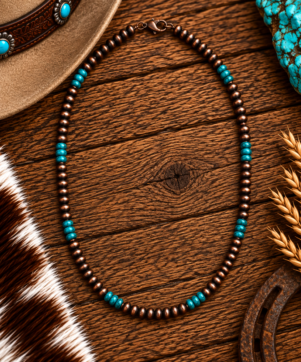 Copper & Turquoise beadwork