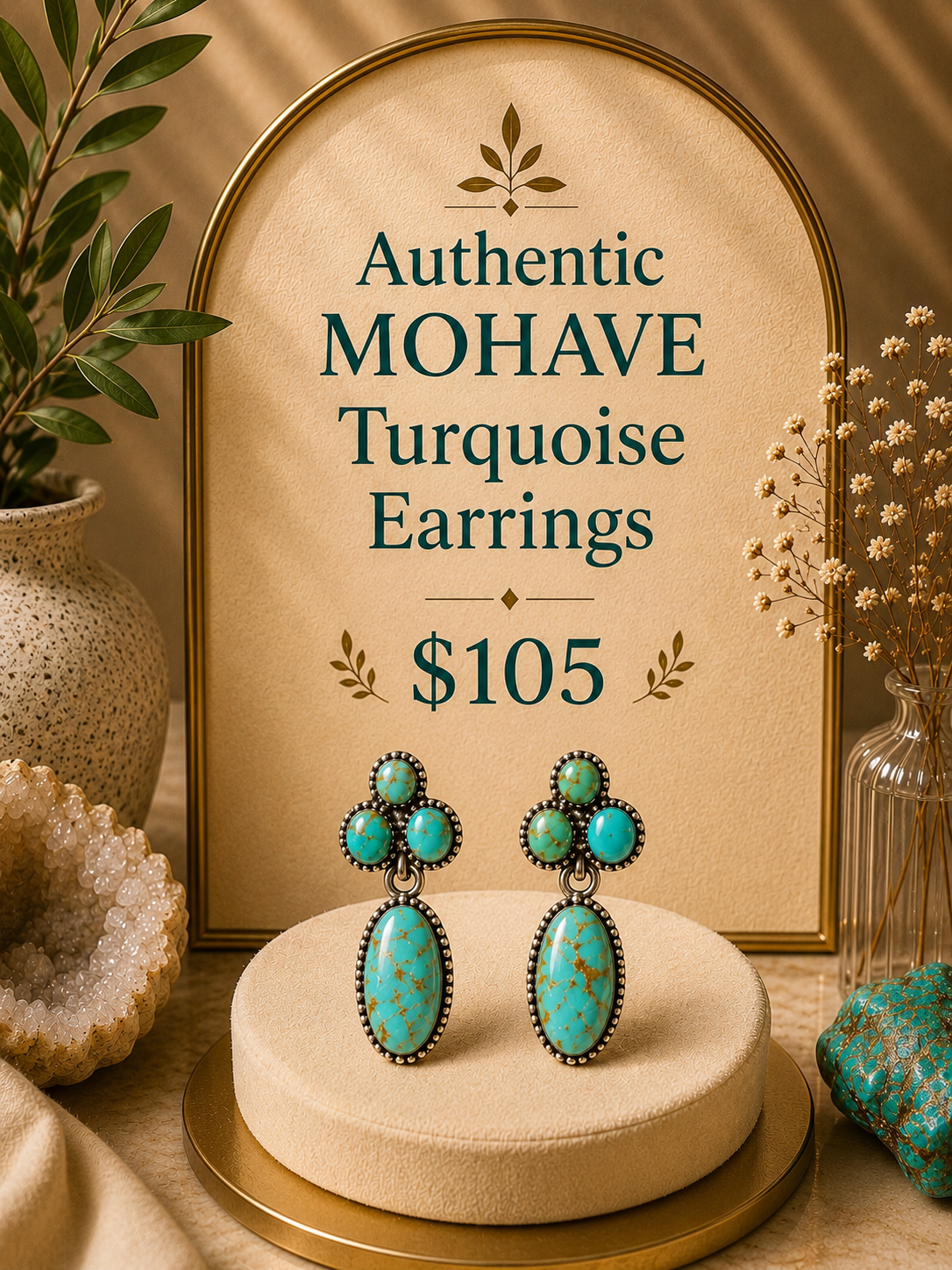 Authentic MOHAVE Turquoise Earrings