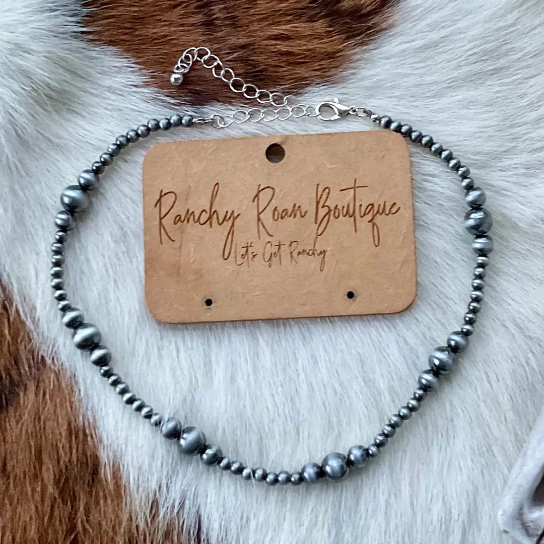 Navajo Style Pearl Choker Necklace