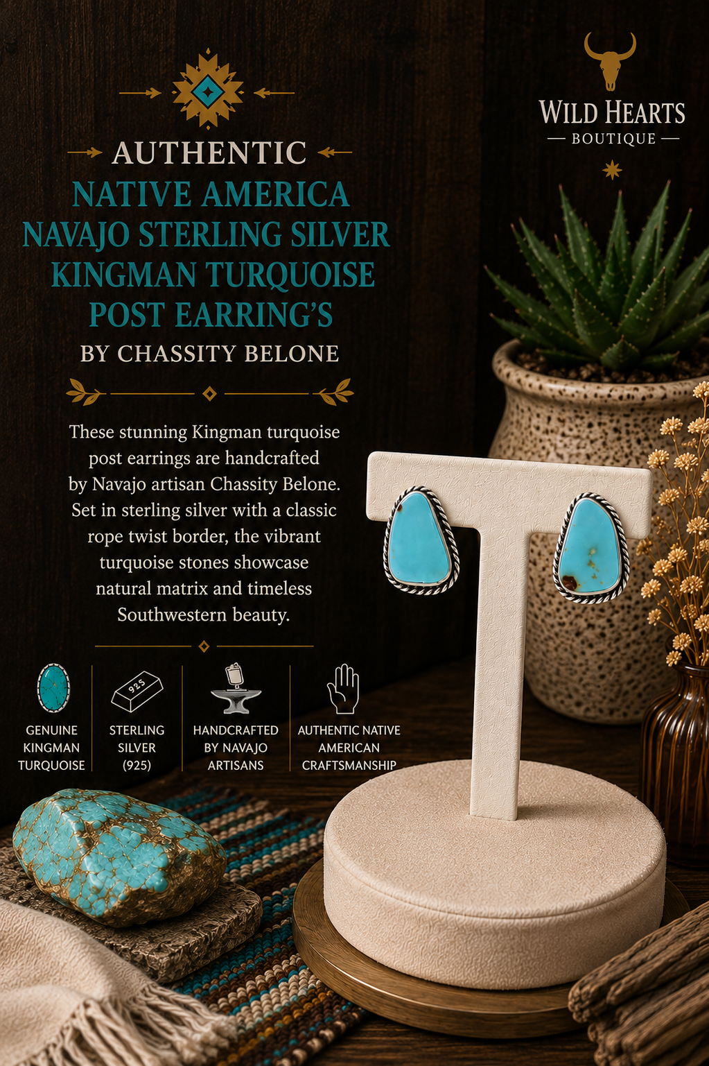 Navajo Turquoise post earrings