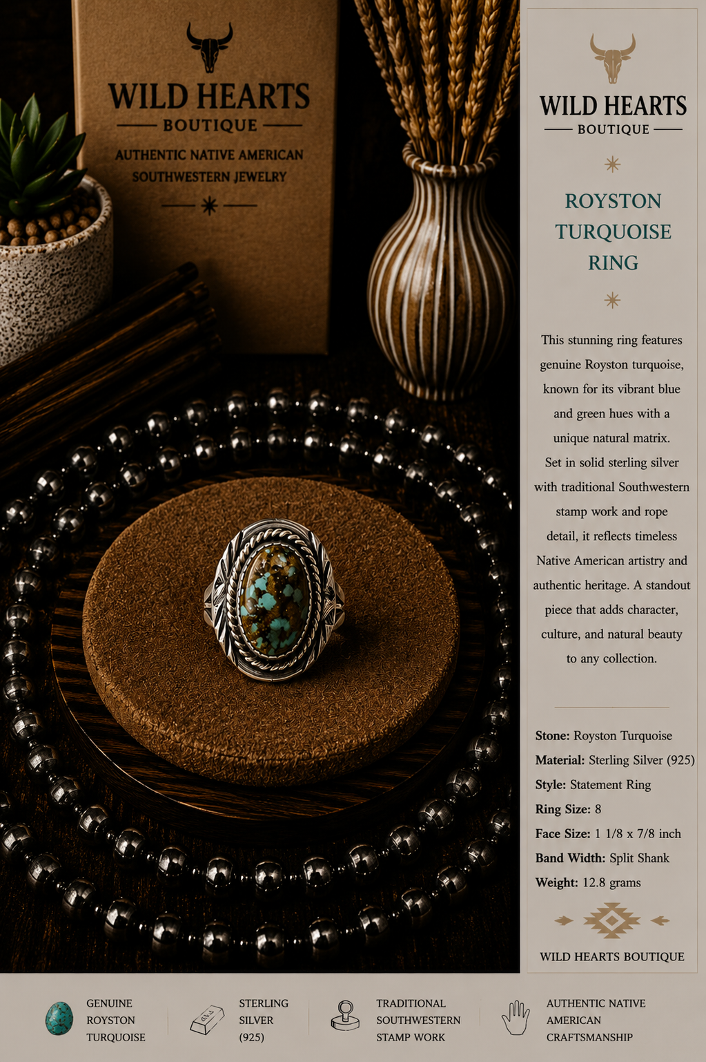 Royston Turquoise ring gorgeous