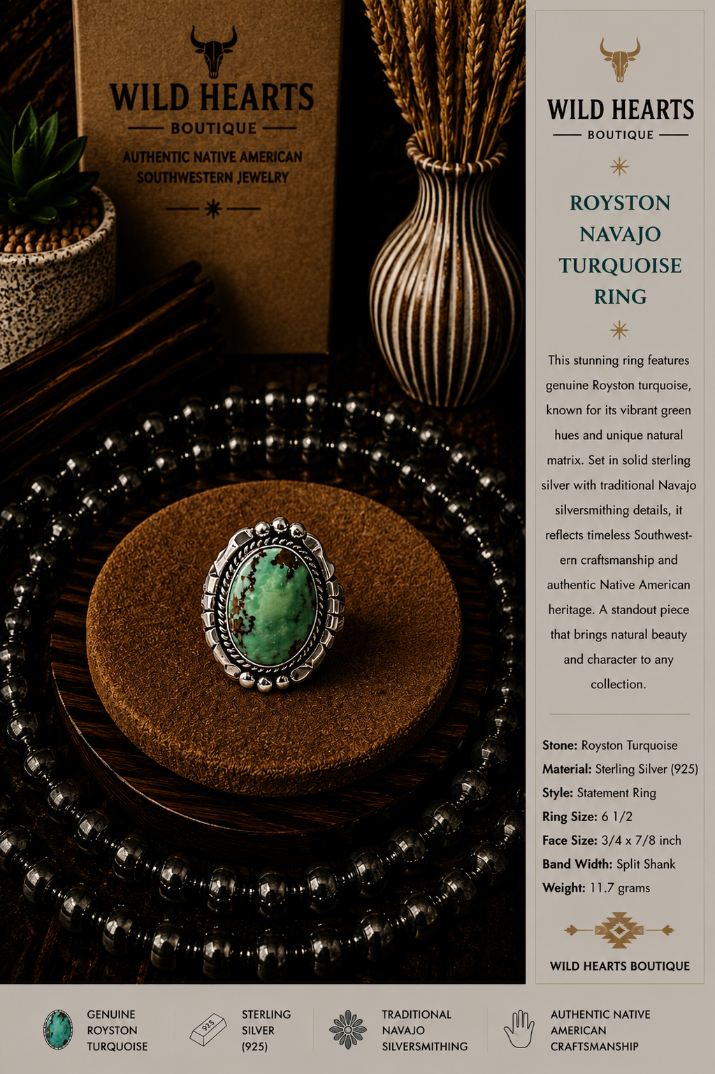 Royston Turquoise ring statement