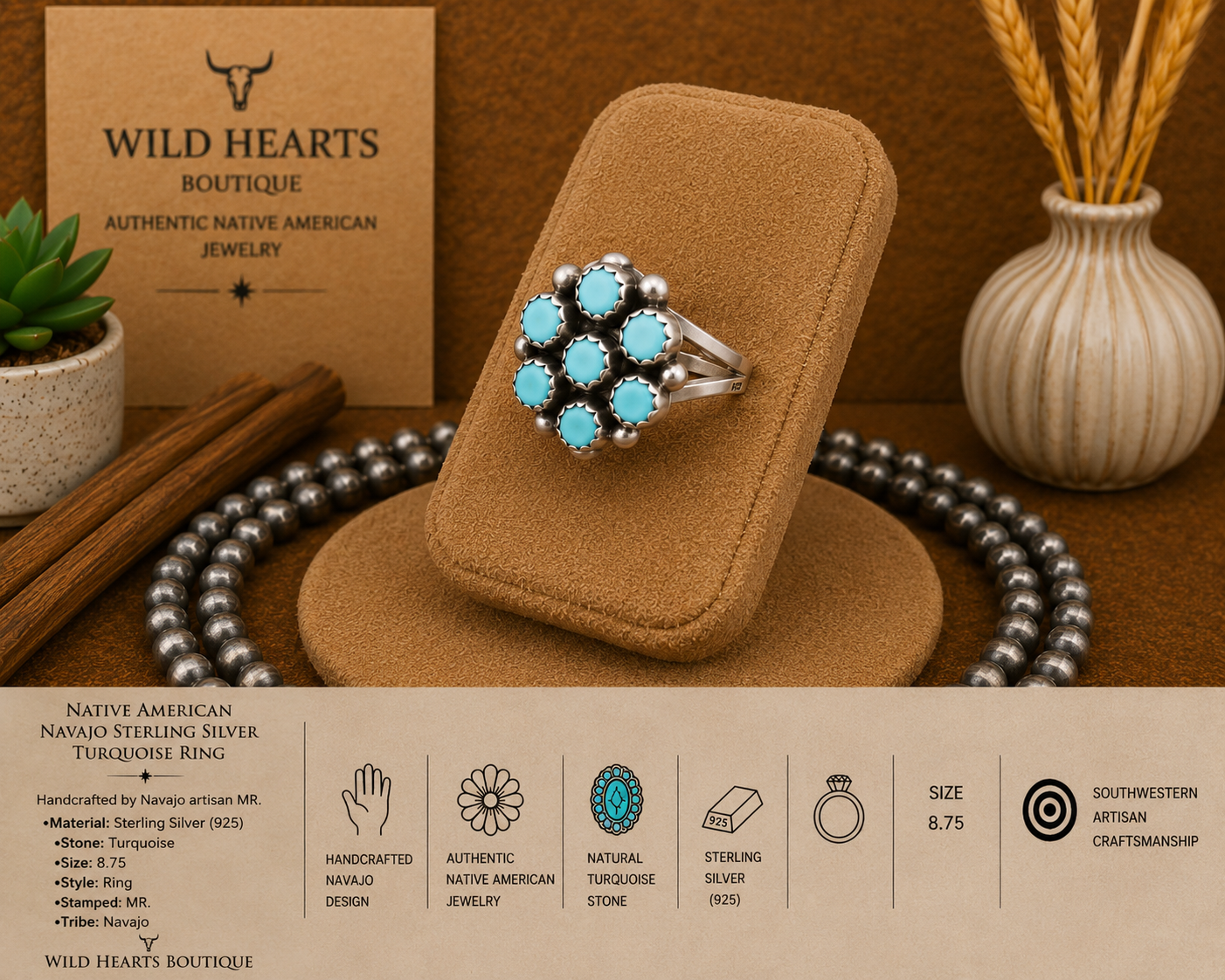 Turquoise cluster ring