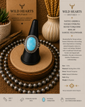 Turquoise oblong ring with rope design