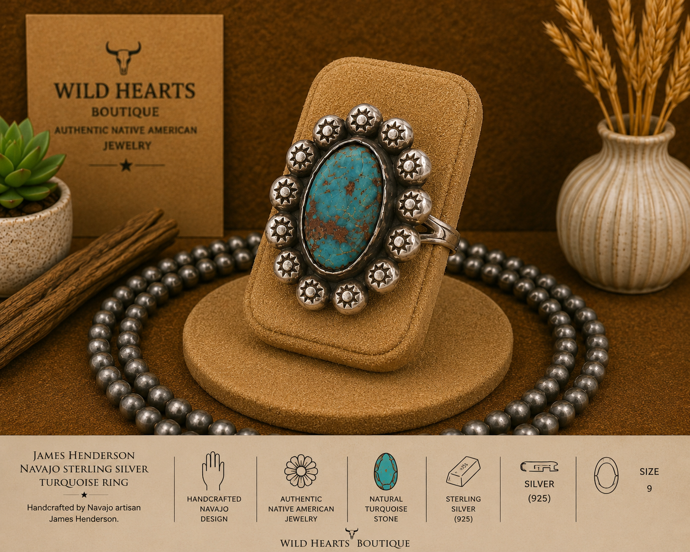 Stunning Turquoise & Sterling Silver ring
