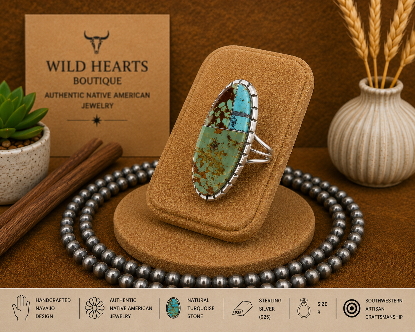 Turquoise sectioned ring