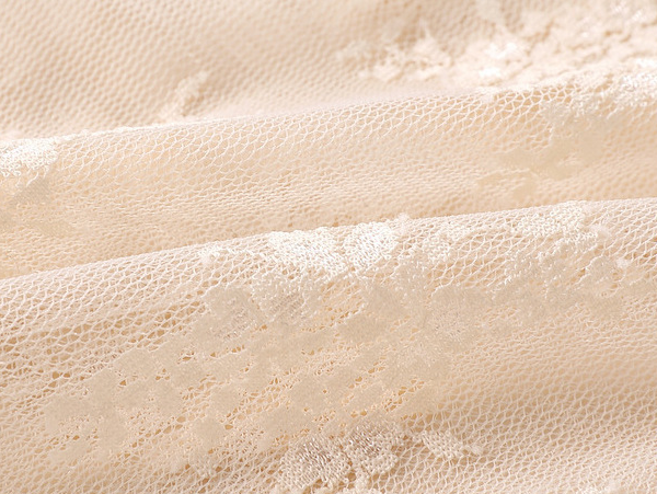 Floral Lace Sheer Mesh Layering see through Top: Beige