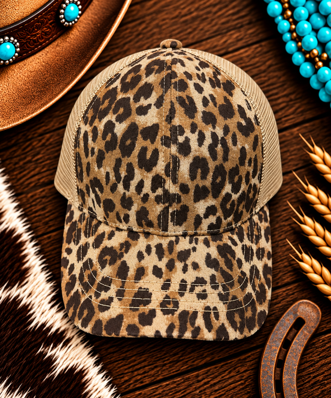 Animal print with tan -ball cap