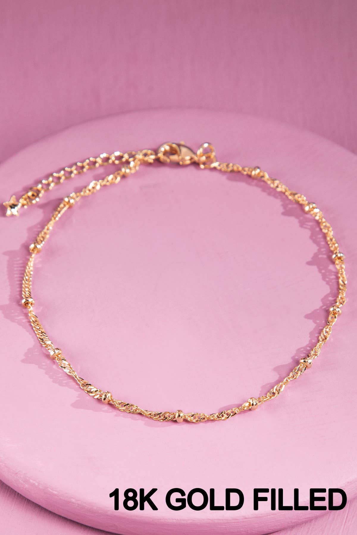 18K Gold Filled Twist Chain Bracelet: GOLD(GD)