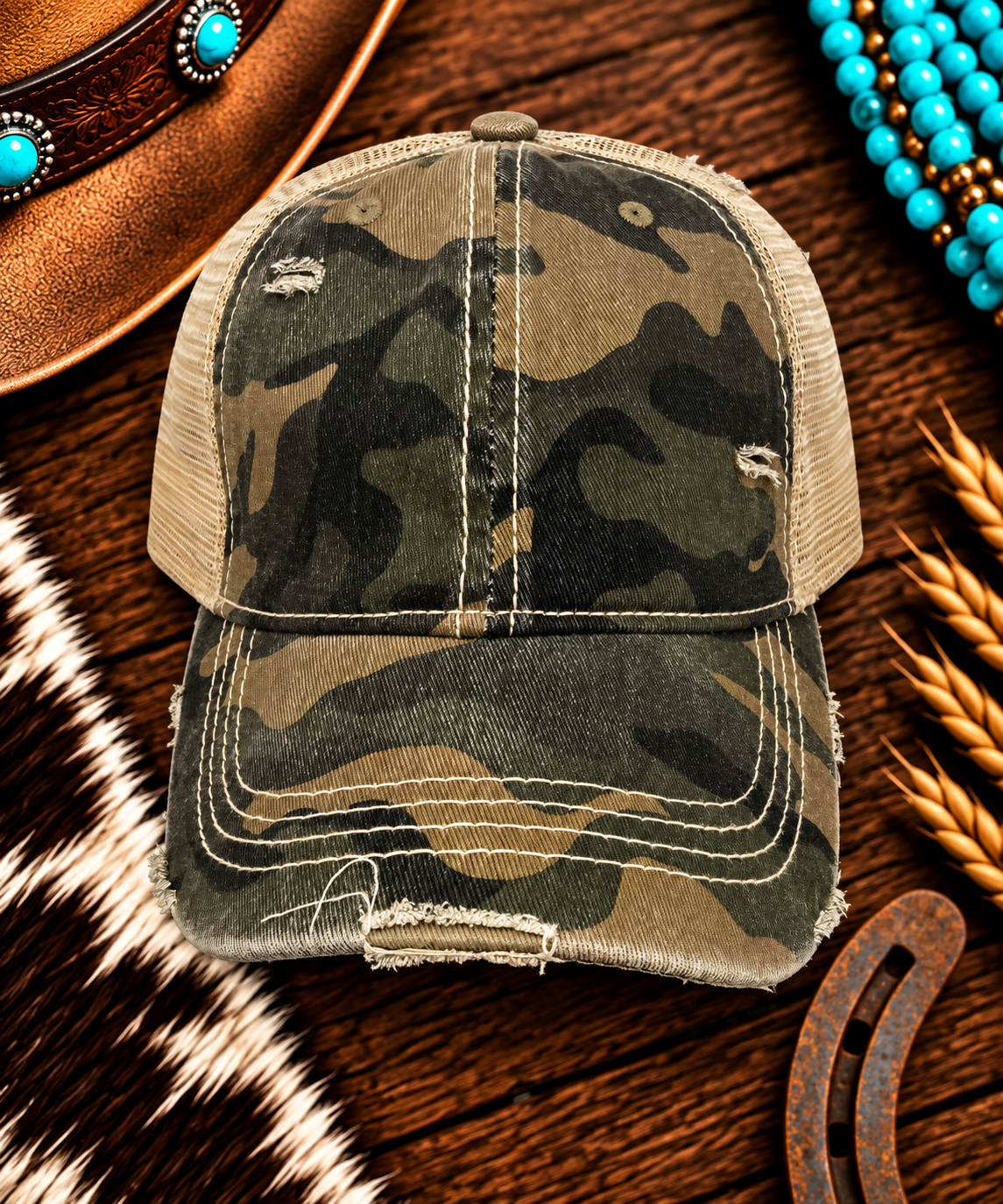 Camo & Tan -ball cap