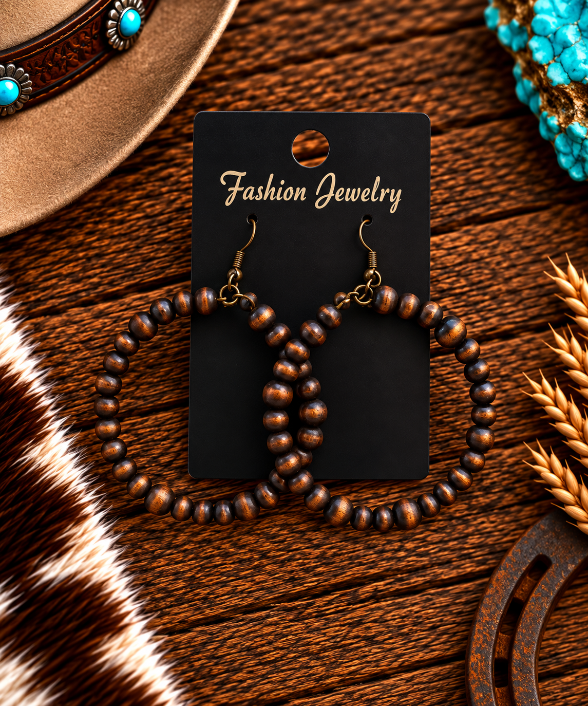 Copper beaded earrings