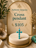 Authentic turquoise cross pendant