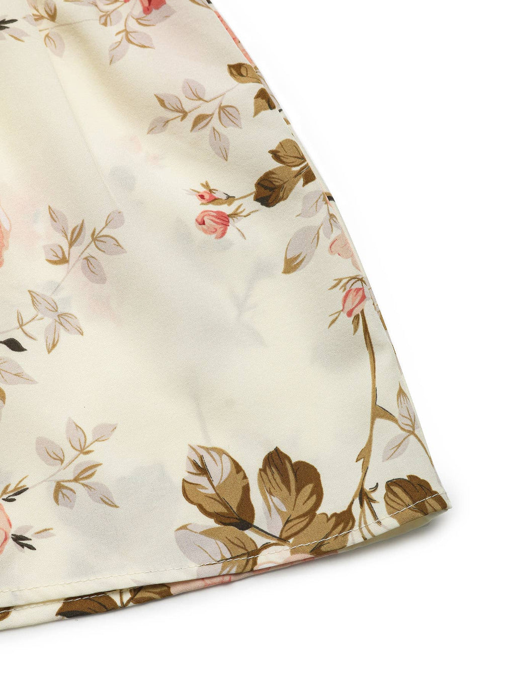 V-Neck Floral Print Sleeveless Dress: White