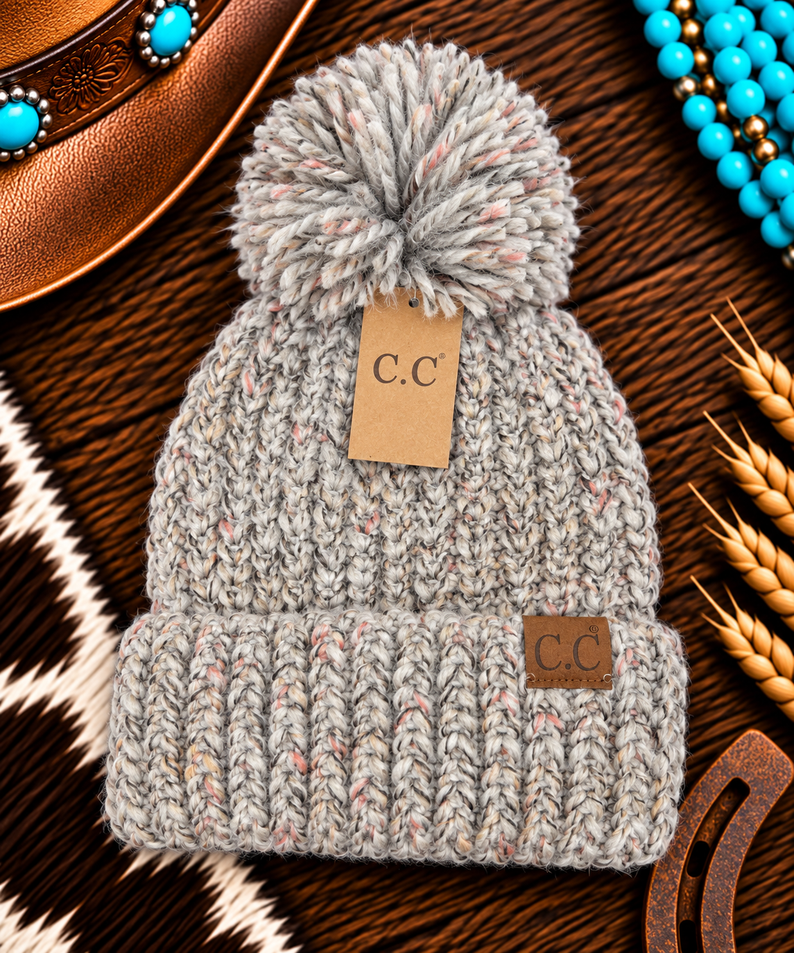 gray cc beanie
