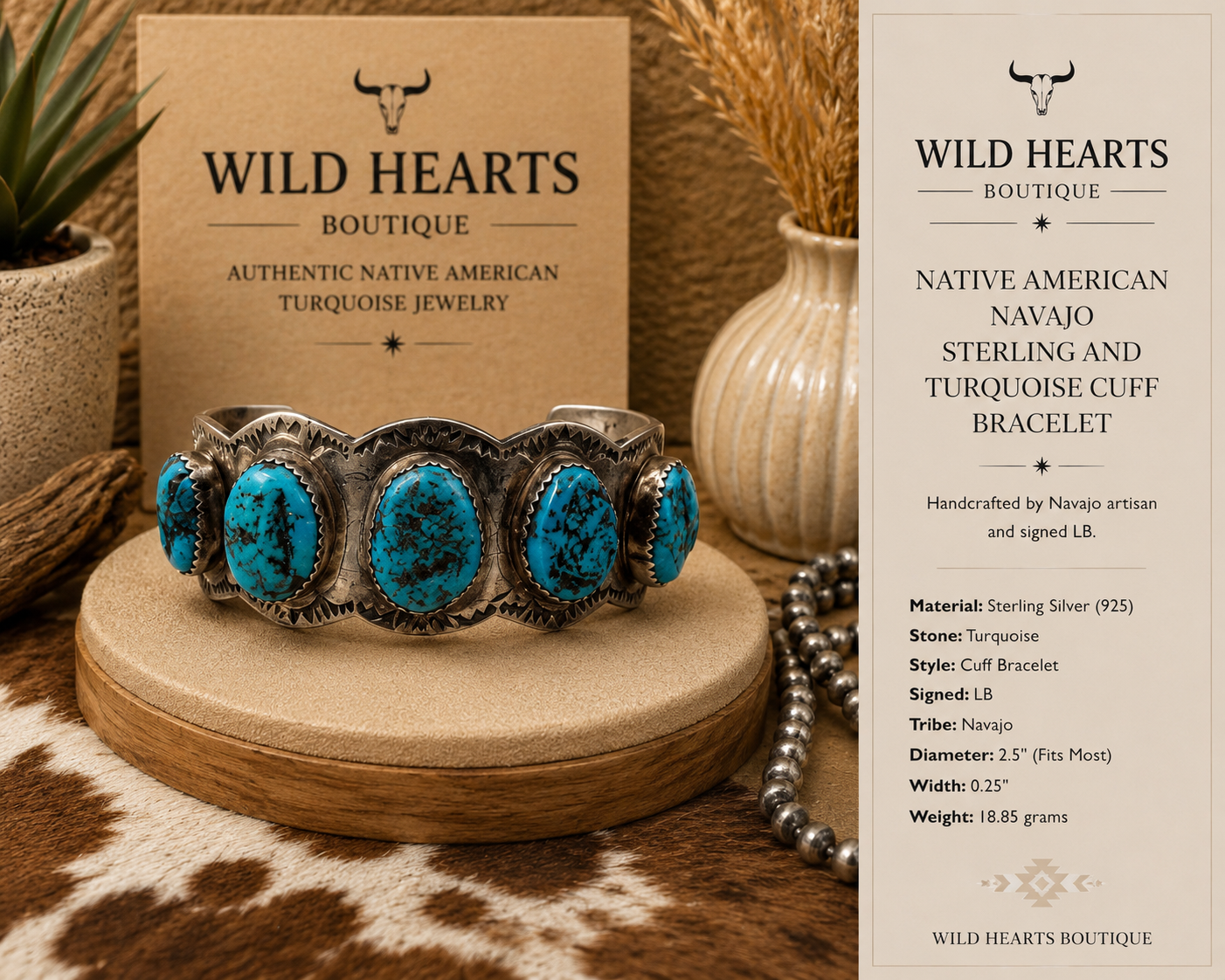 Beautiful Turquoise with sterling silver bracelet