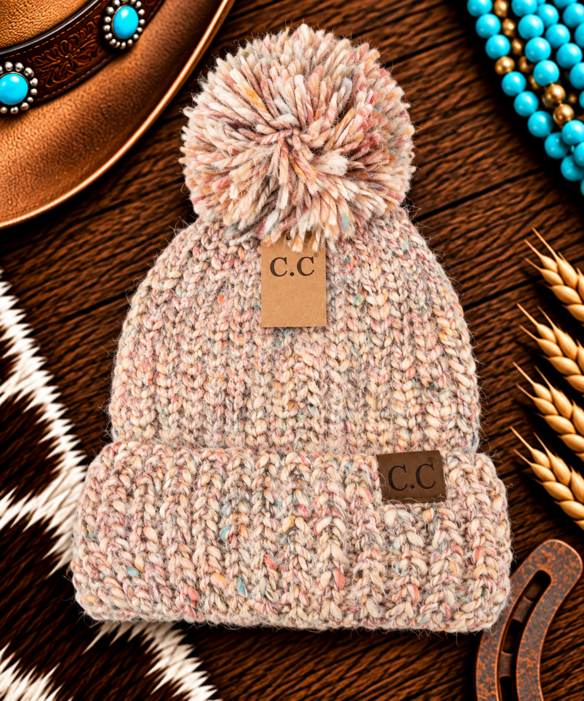 Pink cc beanie