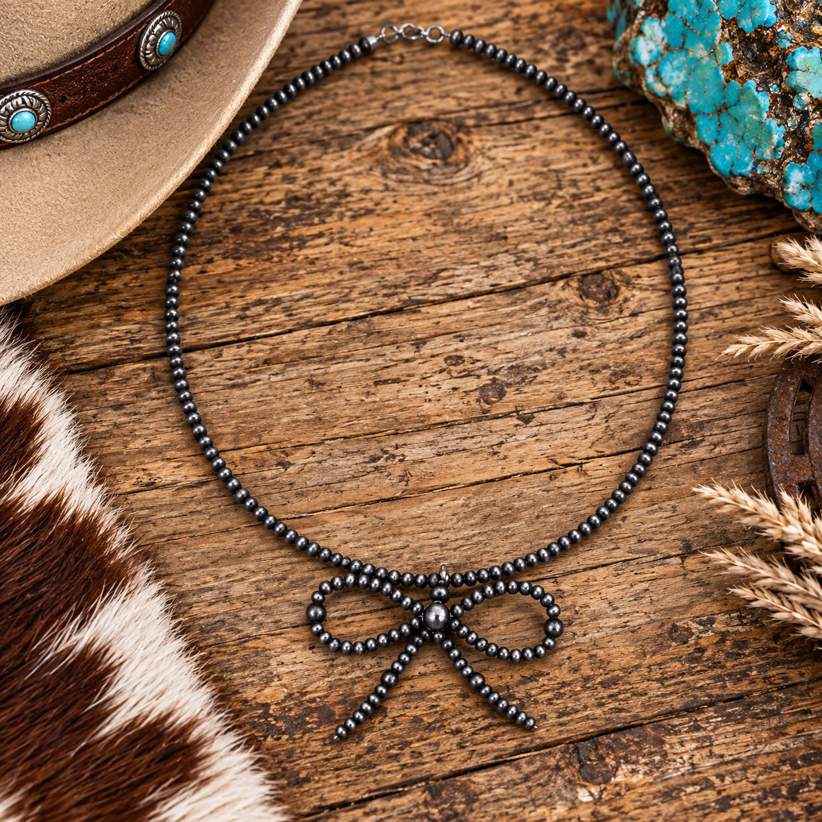 Navajo style beads-bow necklace