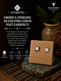 Pink Conch Square Earrings