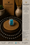 Rectangle Turquoise and sterling silver ring