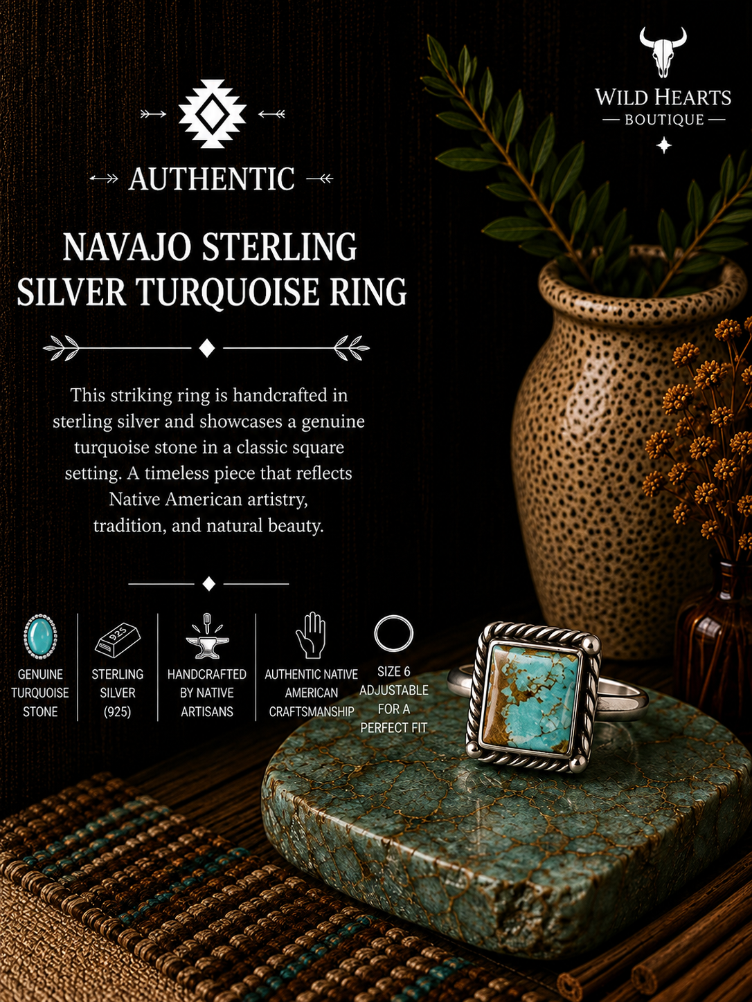 Square Turquoise Ring