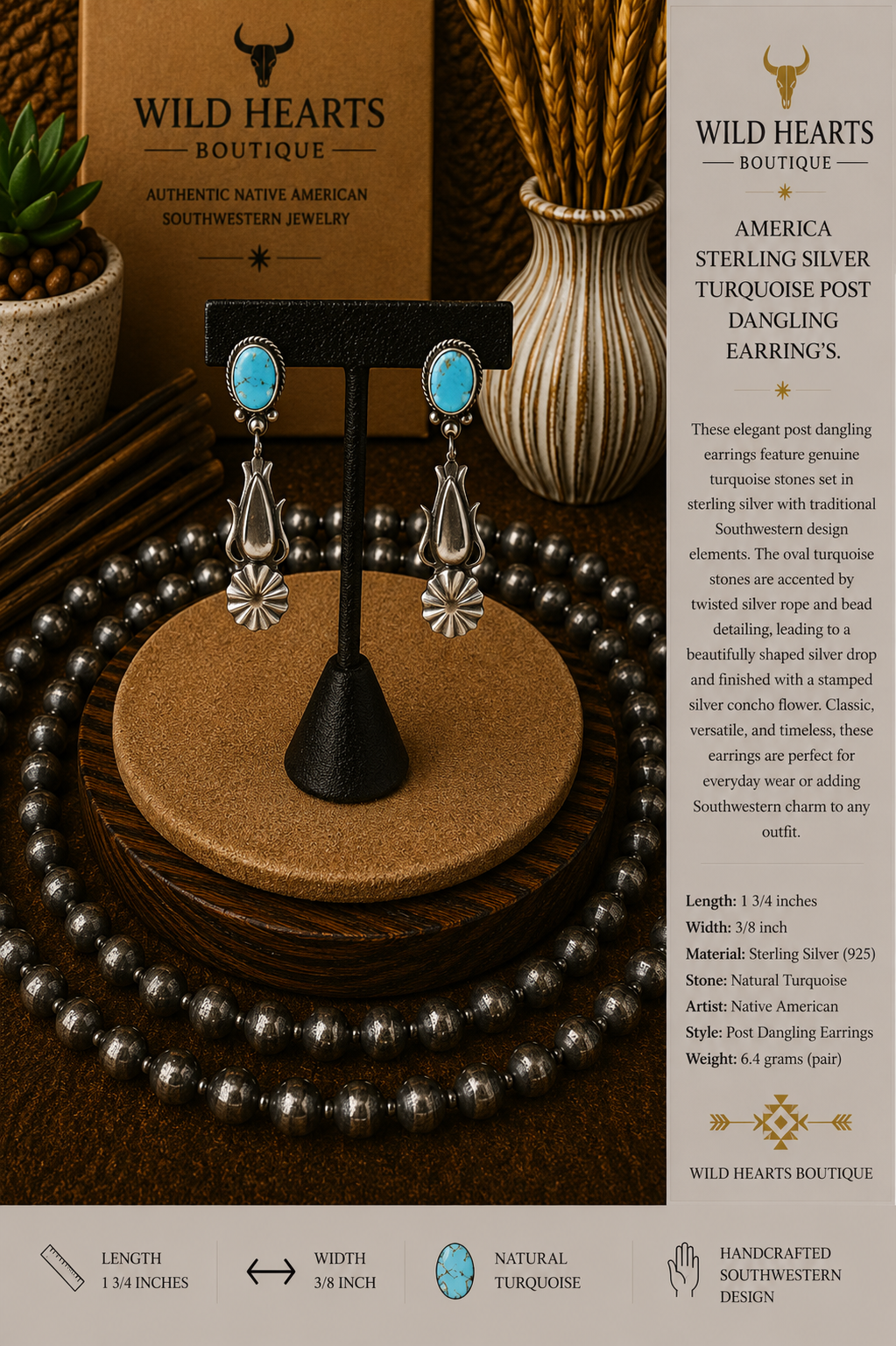 Versatile Turquoise drop earrings