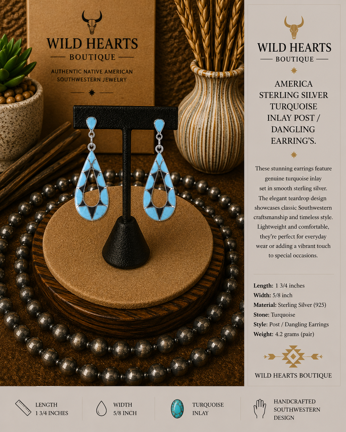 Turquoise teardrop earrings