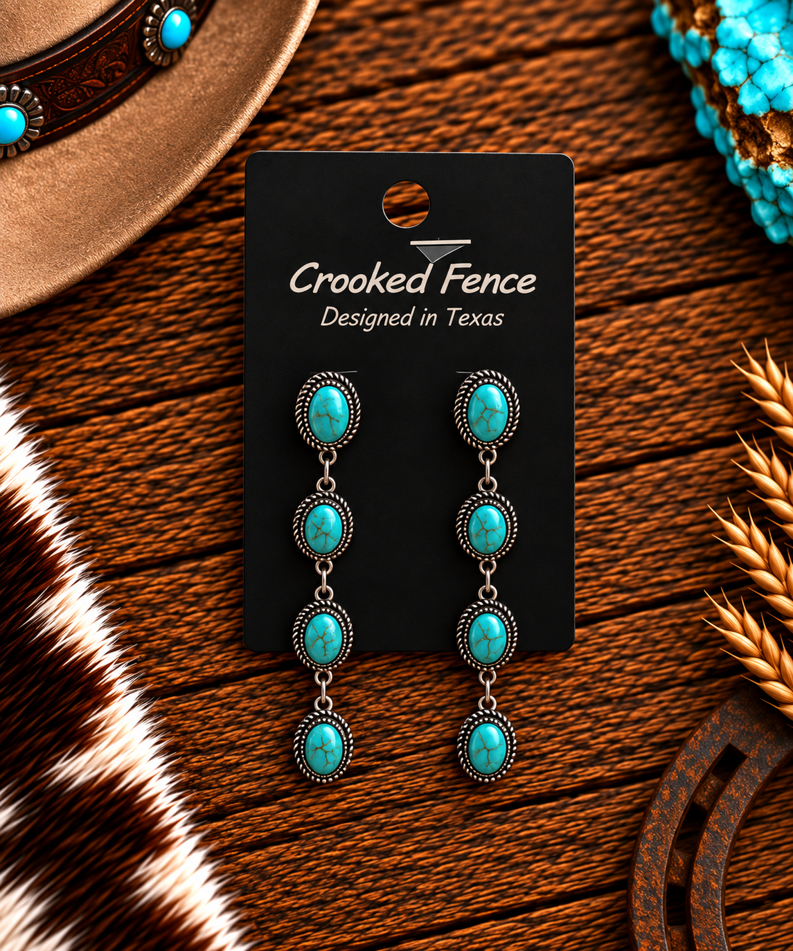 Turquoise concho earrings