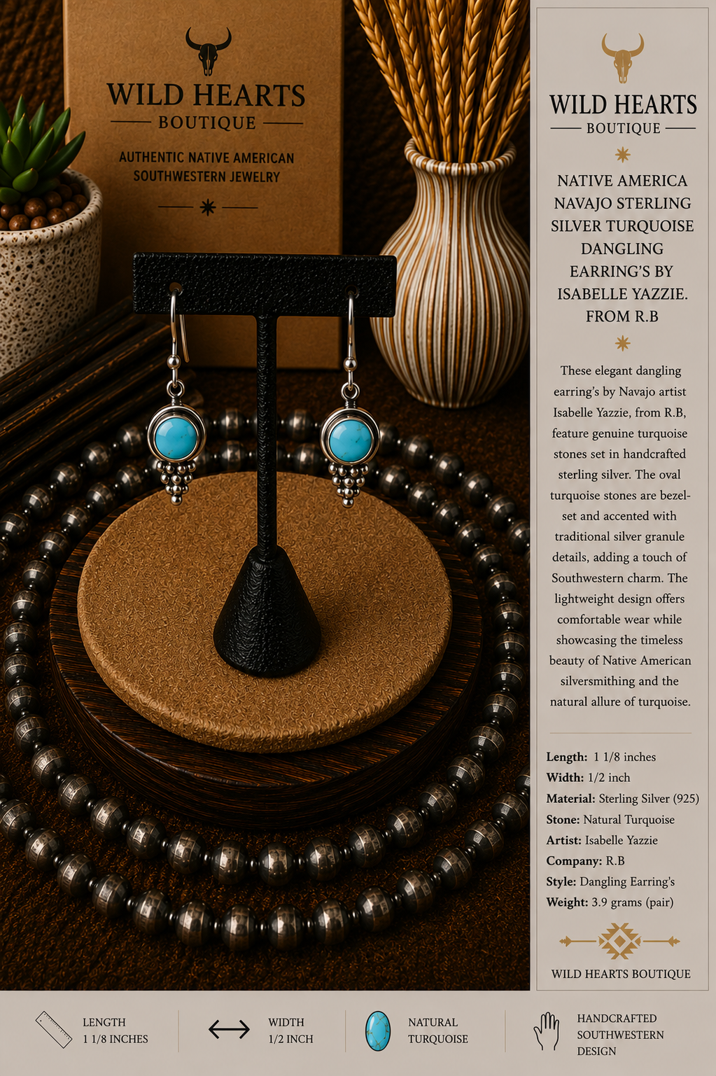 Simple beauty Turquoise drop earrings